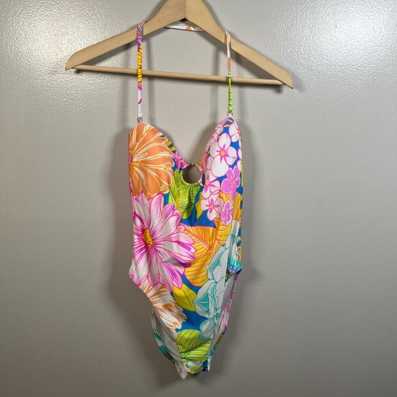 Sunshine 79 Mio Halter One Piece Swimsuit Size 10 Botanical Bliss Floral Beach - Picture 3 of 14
